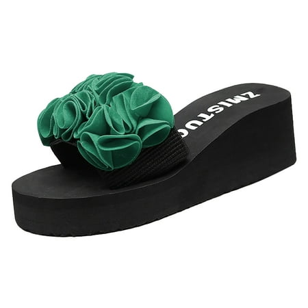 

Larisalt Beach Sandals For Women Womens Summer Beach Rhinestone Flat Dress Sandals Comfortable Gladiator Bohemia Slip On Flat Sandals Shoes Green