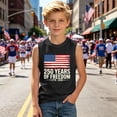 thumbnail image 6 of Kids USA 250th Independence Day Sleeveless Tank Top, Patriotic Flag Print Crew Neck Casual Tee for Boys Girls, Lightweight Summer Top for 4th of July(Black2,4-5 Years), 6 of 6
