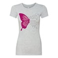 thumbnail image 2 of Wild Bobby Being Strong Is The Only Option We Have Butterfly Breast Cancer Awareness Women Slim Fit Junior Tee, Heather Grey, Medium, 2 of 6