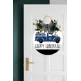 thumbnail image 2 of Eveokoki happy Hanukkah Vintage Truck&nbsp;Front Door Sign Funny Wreaths Hanging Wooden Plaque Decoration Round Rustic Wood Farmhouse Porch Decor for Home Front Door Decor, 11 x 11 Inch, 2 of 6