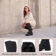 thumbnail image 4 of Love Steetly Women's Extra Wide Calf Knee High Boots, Quilted Tall Boots with Buckle Chain, Block Heel Side Zipper Non-Slip Winter Boots., 4 of 8
