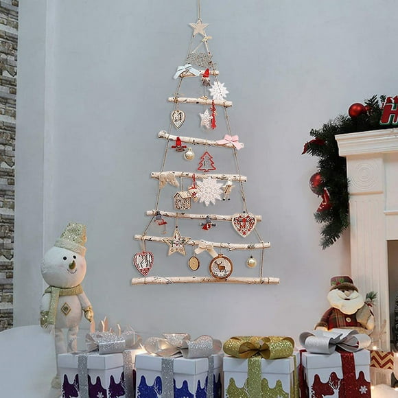 Deals of the Day Clearance Christmas Log Hanging Tree Triangle Wall Door Hanging Shopping Mall Window Restaurant Scene Decoration Props Supplies