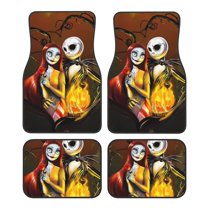 Gokiu The Nightmare Before Christmas Car Floor Mats Set of 4 Universal Fit Automotive All-Weather Mats with Non-Slip Rubber Backing for SUV, Sedan, Van Car Accessories