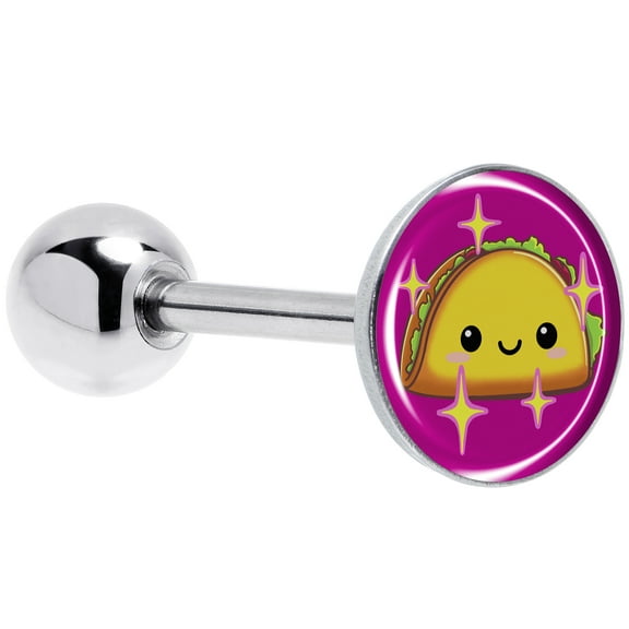 Body Candy Tongue Ring Mexican Fiesta Cute Taco 14G Barbell Tongue Piercing Stainless Steel
