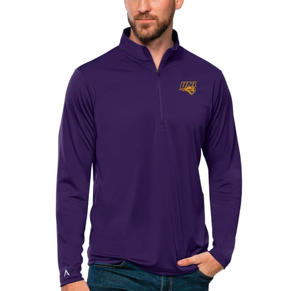 Men's Antigua Purple Northern Iowa Panthers Tribute Quarter-Zip Top