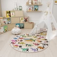 thumbnail image 6 of Janvonne Dinosaur Alphabet Kids Area Rug - Soft ABC Learning Carpet, Non-Slip Washable Play Rug for Nursery Playroom Bedroom,47in, 6 of 9