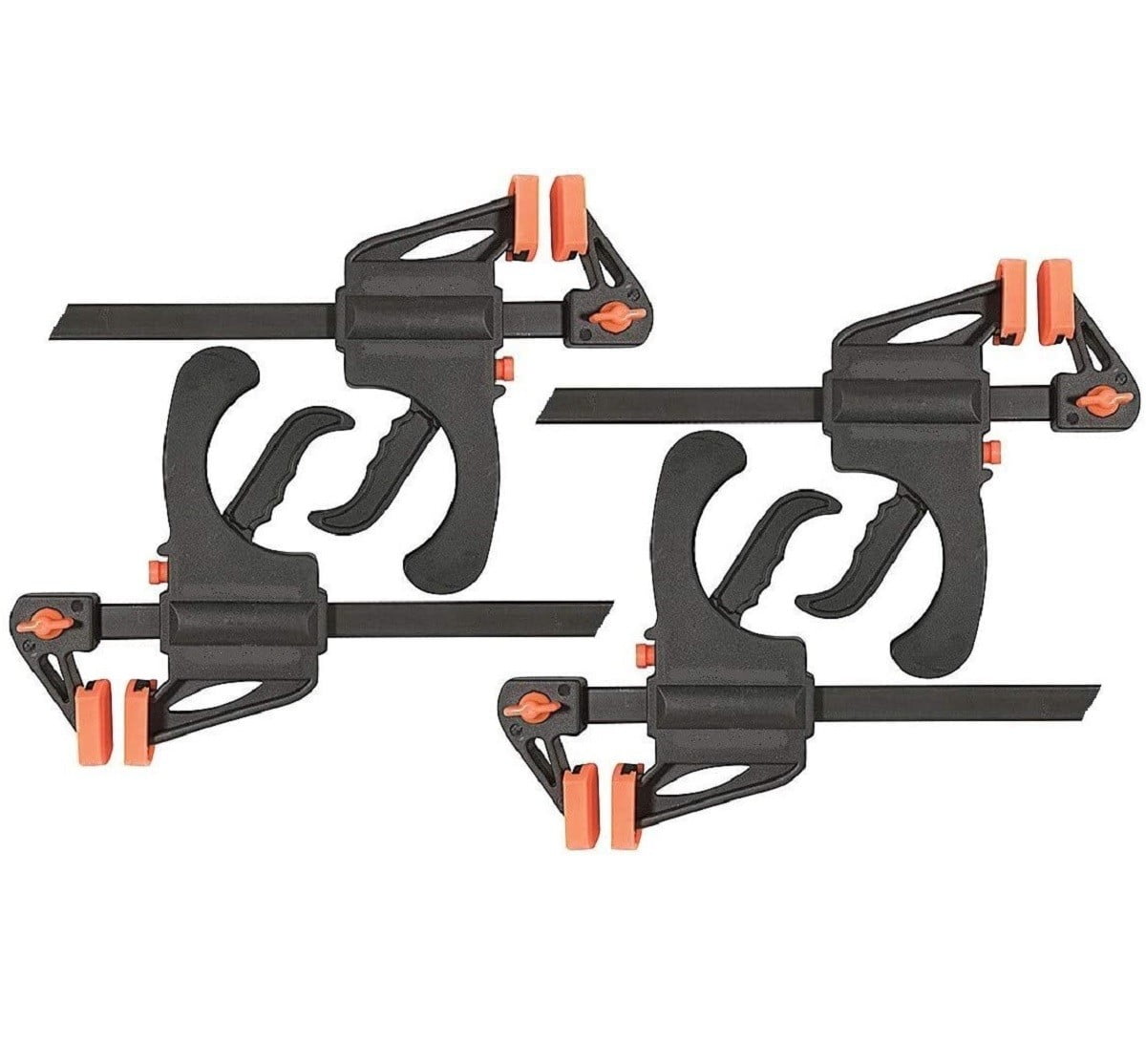 Set of 4 18" Ratcheting Bar Clamp, 2.5" Throat Depth, NYLON Handle w