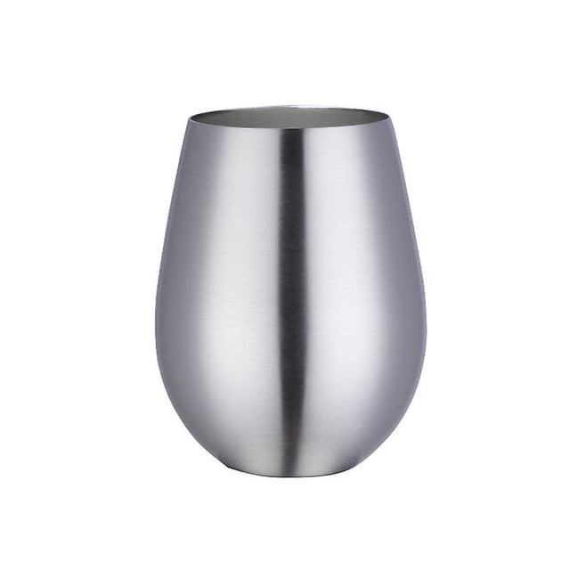 Vaso de vino de acero inoxidable sin tallo de 500 ml, vaso de vino portátil al aire libre para piscina, camping, cocina, viajes, juego de 4 tazas de metal (oro+plata)