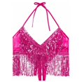 thumbnail image 5 of SNKSDGM Female Lace Tank Tops for Women Square Neck Tank Top Women Yellow Women's Belly Dance Sequin Bra Tassel Clothing Tops A, 5 of 7