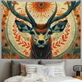 thumbnail image 2 of Nawypu Deer Head and Antlers Tapestry, Sage Symmetrical Balanced Hunting Elk Animal Fleece Tapestry, Thin Plush Microfiber Flannel Fabric, Single-Sided Printed, 2 of 6