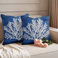 thumbnail image 2 of White Coral Outdoor Waterproof Pillow Covers, Coastal Ocean Summer Marine Oil Painted Decorative Square Throw Pillowcase Sofa Cushion Sham for Patio/Couch/Chair, 20"x20" 2 Pack, 2 of 8