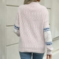 thumbnail image 4 of Christmas Sweaters for Women Snowflake Fashion Fair Isle High Neck Sweater Loose Comfortable Fall Winter Long Sleeve Pullovers Top Multicolor, 4 of 8