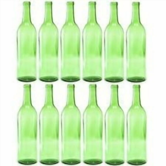 CZMJY Green Wine Bottles – 750 ml Capacity Pack of 12 – Elegant Glass Containers Perfect for Home Brewing, Wine Storage and Gift Packaging