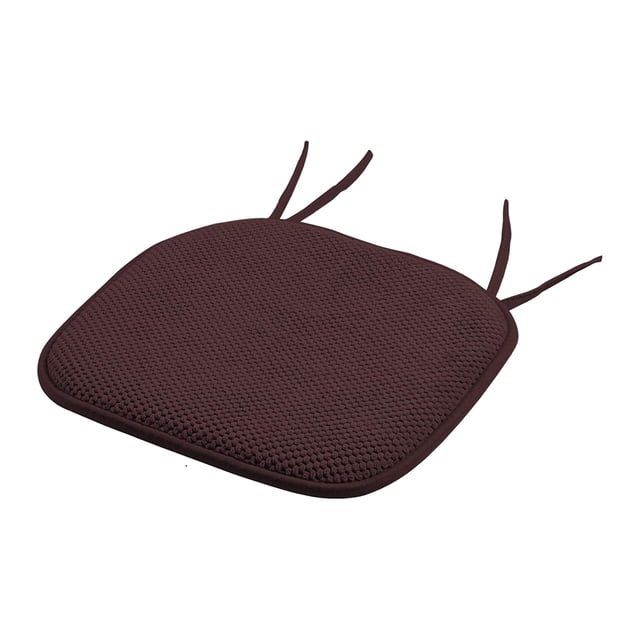 Cojín de asiento Cateissary con correas antideslizante para silla de interior color Café 41*41cm