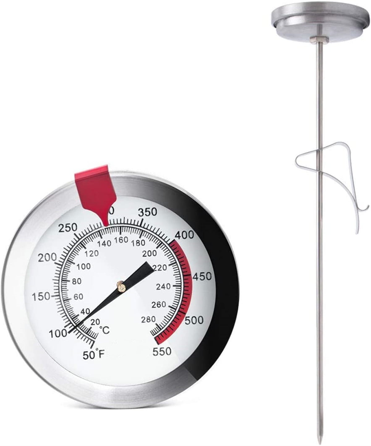 Candy Deep Fry Thermometer with Pot Clip 8 - Instant Read Food Thermometer Mechanical Meat Thermometer for Grilling Candle Making Thermometer Baking T