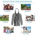 thumbnail image 5 of Lsque Optical Zebra Illusion Patten Youth Hoodie Sweatshirt Pullover with Kangaroo Pocket Boys and Girls Hoodie Warm Hoodie for Kids-Small, 5 of 6