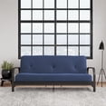 thumbnail image 4 of DHP Cleo Black Metal Arm Full Size Futon Frame with 6” Blue Mattress, 4 of 10