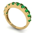 thumbnail image 2 of 1 ctw Wedding Band for Women - 14K Yellow Gold Simulated Emerald Stackable Eternity Ring, 2 of 6