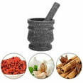 thumbnail image 5 of Granite Pattern Pestle Set Stone Herb Spice Grinder Solid Grinder Cooking Set, 5 of 5
