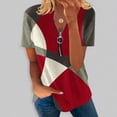 thumbnail image 2 of Blusa informal elegante de manga corta con cremallera y cuello redondo para mujer OAVQHLG3B Store lin121212, 2 of 5