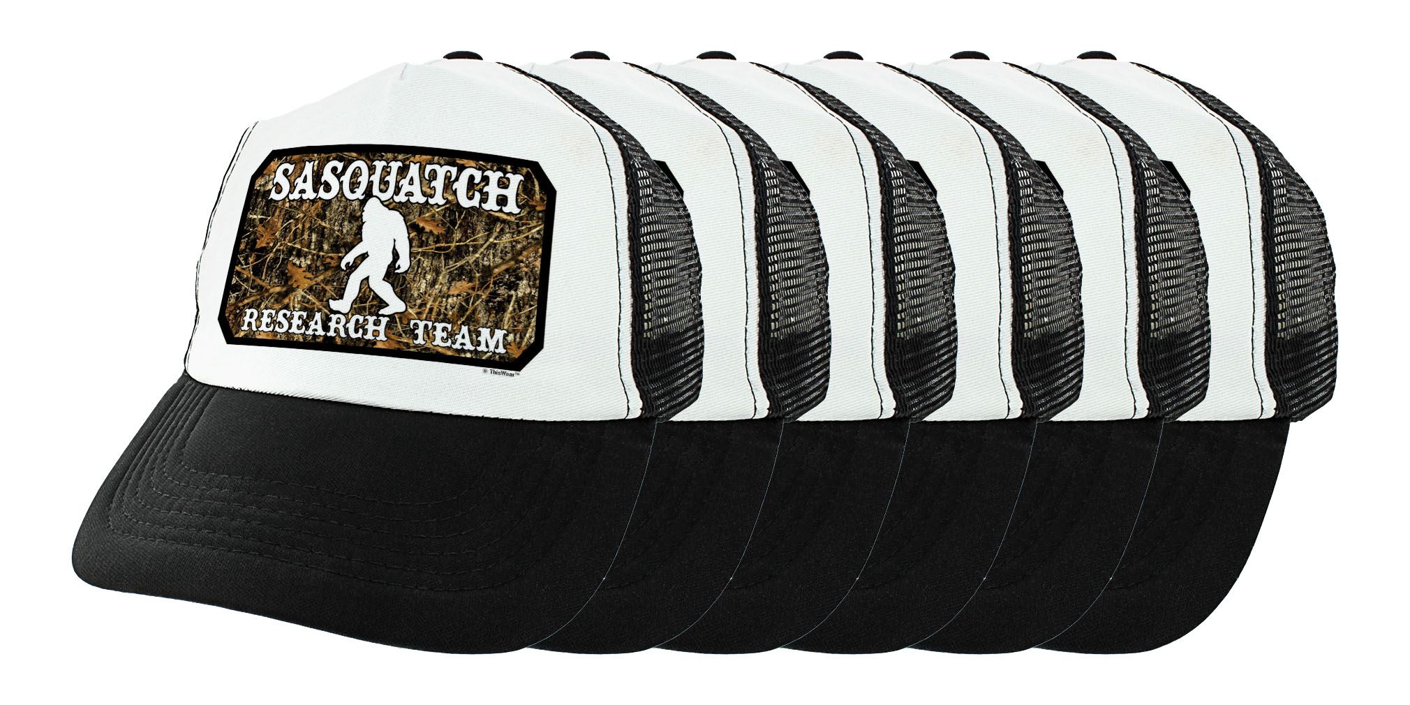 ThisWear Fun Hiking Hats Sasquatch Research Team Sasquatch Hunter Hat Bigfoot Hunter Hat 6-Pack Trucker Hats - image 1 of 1
