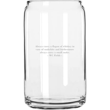 

WC Fields Quotes By Some of The Greats! Etched 16oz Libbey Can Glass