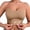 Khaki, variant on Women's Seamless Front-Clasp Strapless Bra Anti-Exposure Back-Beautifying Plus-Size Bandeau Wrap Top Black M
