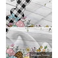 thumbnail image 6 of Black Plaid Rabbit Linen Curtain Valance for Bedroom/Bathroom/Kitchen/Office/Living/Dining Room Windows,Easter Egg Flower Plant Wood Grain Rod Pocket Topper Drapes Decorative Cafe Drapery Panel 60x18, 6 of 6