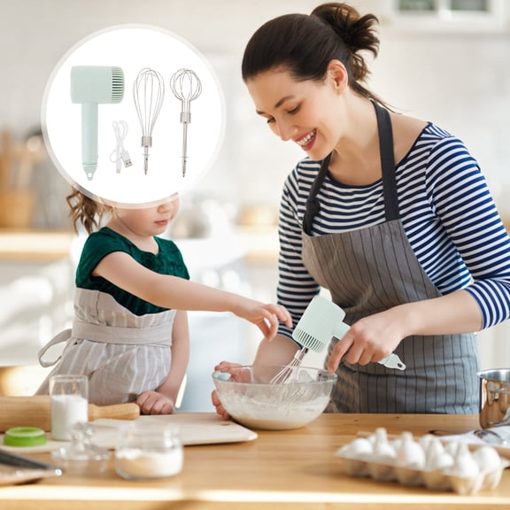 LOLIPPYY Hand Mixer Set with HIPS Material, Ergonomic Design for Baking, Green Color