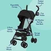 Kolcraft Cloud Umbrella Unisex 9.5 lb. Stroller, Black for Child/Toddler