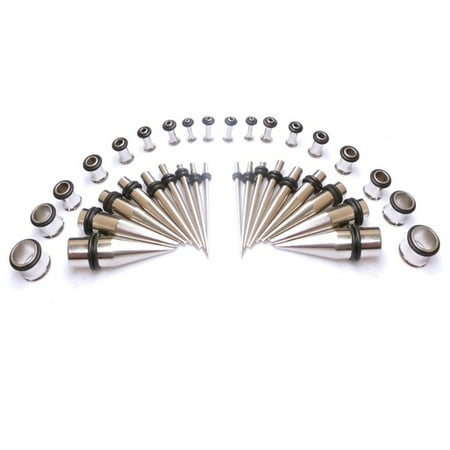 36-Piece Ear Stretching Kit - 316L Surgical Steel Tapers and Tunnels Ear Expanders -