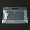 thumbnail image 2 of 50pcs Transparent Plastic Zip Lock bag Plastic Stand up Pouch Resealable Bags with Handle Clear 21.3x28x0.08cm, 2 of 4