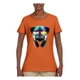 thumbnail image 2 of Wild Bobby, Colorful Pug DJ, Pop Culture, Women Graphic Tee, Orange, X-Large, 2 of 4