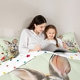thumbnail image 5 of Homewish Kawaii Bunnies Rabbit Bedding Comforter Set, Cute Cartoon Animal Twin Comforter Sets, Vibrant Rustic Groovy Floral Reversible Bedding Set, Microfiber Bedroom Decor, 2pcs, 5 of 8
