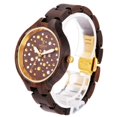 thumbnail image 3 of Womens Brown Salwood Watch with Crystals, Gold Bezel, Business Casual, Swiss Ronda Movement, 1ATM Water Resistant MTJW13040, 3 of 6