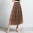 thumbnail image 2 of RUTAYY Women Mid-Length Skirt Dance Party A-Line High Waisted Lace Tulle Skirt Holiday Party Half Skirts Solid Color Flowy Swing Skirts, 2 of 6