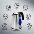 thumbnail image 5 of Elite Gourmet EKT-1271# Ultimate 1.7 Liter Electric Kettle – Stainless Steel Design & Cordless 360° Base, Stylish Blue LED Interior, Handy Auto Shut-Off Function – Quic, 5 of 35