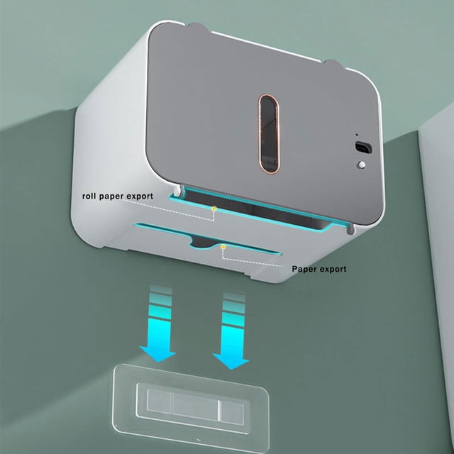 Home Office Hotel Smart Sensing Punch-free Toilet Paper Dispenser Dispenser Home Office Rechargeable Napkin Storage Box Rack Bathroom Accessory Grey