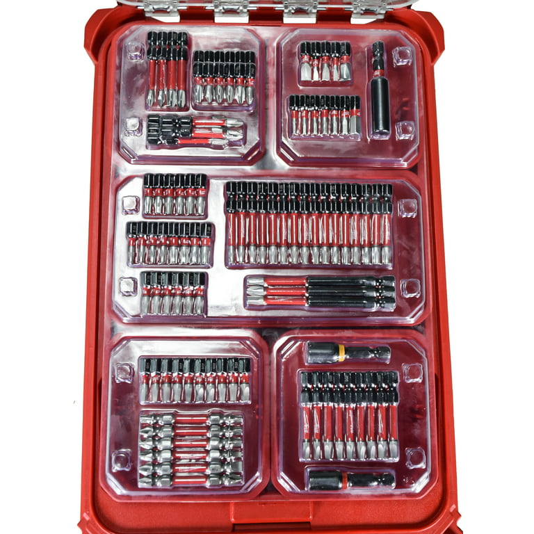 Milwaukee 48-32-4082 SHOCKWAVE Impact Duty Alloy Steel Screw Driver Bit Set  with PACKOUT Case (100-Piece) 