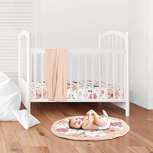 Sweet Jojo Designs Peach and Green Shabby Chic Playmat Tummy Time Sweet Jojo Designs Peach and Green Shabby Chic Playmat Tummy Time