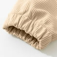 thumbnail image 5 of IVEYRTF Girls Solid Color Corduroy Straight Leg Casual Pants Loose Casual Wide Leg Pants Elastic Waist Length(Beige,9-10 Years), 5 of 5
