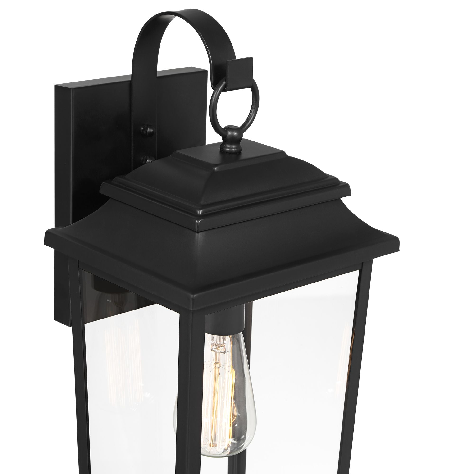 John Timberland Bellis Verde 20" High Traditional Outdoor Wall Light Fixture Mount Porch House LED Bulb Textured Black Glass Shade