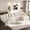 130"U-Shape White 4Seat, variant on SEENYOO 133" Cloud Couch, White Modular Sectional Sofa with 2 Ottomans, Corduroy Deep Seat for Living Room, No Assembly Required