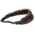 thumbnail image 4 of DIGUAN Wide Fishtail 2 Strands Synthetic Hair Braided Headband Classic Chunky Plaited Braids Elastic Stretch Hairpiece (Chocolate), 4 of 4