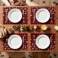 thumbnail image 3 of Smile Snowflake Buffalo Check Plaid Christmas Placemats 4-Pack 12 x 18 Inch, 3 of 8