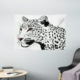 thumbnail image 1 of Tattoo Decor Tapestry, The Head of Magnificent Rare White Tiger with Ocean Blue Eyes Image, Wall Hanging for Bedroom Living Room Dorm Decor, 60W X 40L Inches, White Black and Blue, by Ambesonne, 1 of 2