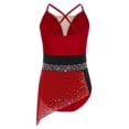 thumbnail image 4 of CHICTRY Robe de Patinage Artistique pour Filles, Bretelles Spaghetti, Jupe de Ballet, Bourgogne 14, 4 of 7
