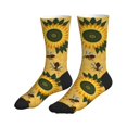 thumbnail image 4 of Crew Socks for Women Men, Bees and Sunflowers A  Moisture Running Athletic Football Striped Socks Cushion Tube Socks, 4 of 7