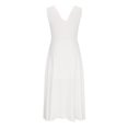 thumbnail image 4 of PENGXIANG Femmes Cocktail Robes Formelles V Cou Taille Haute Chaîne Sans Manches une Ligne Midi Robe pour Parti, 4 of 6