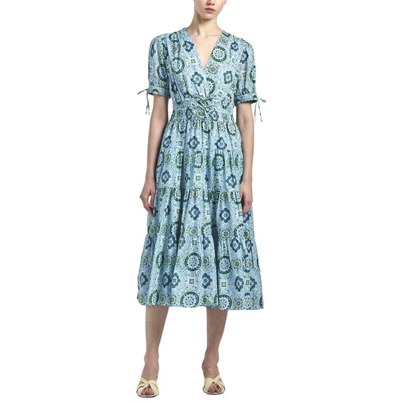 Derek Lam 10 Crosby womens  Thalia Puff Sleeve V-Neck Dress, 8